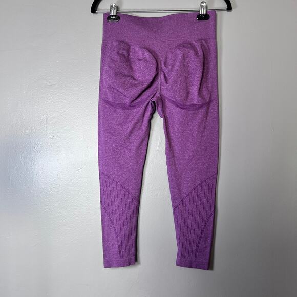 ✨2pc Scrunch Butt Seamless Leggings Lot L Blue Purple High Waist Yoga Workout - Picture 7 of 11